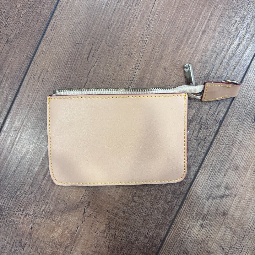 Louis Vuitton Interior Leather Key Pouch Holder Zipper 3.5"x5" Small Coin Pouch - Picture 2 of 8